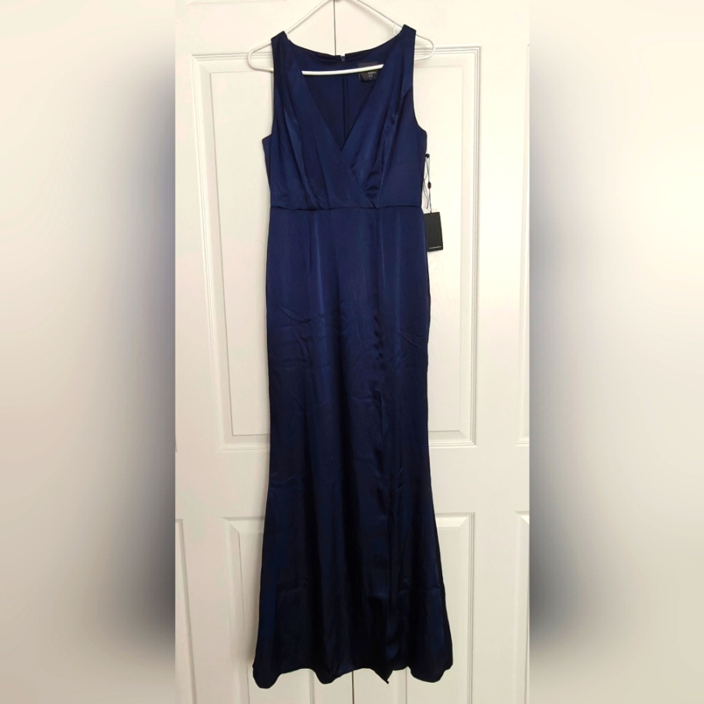 NWT Adrianna Papell Elegant Navy Blue Sleeveless Dress, Size 8